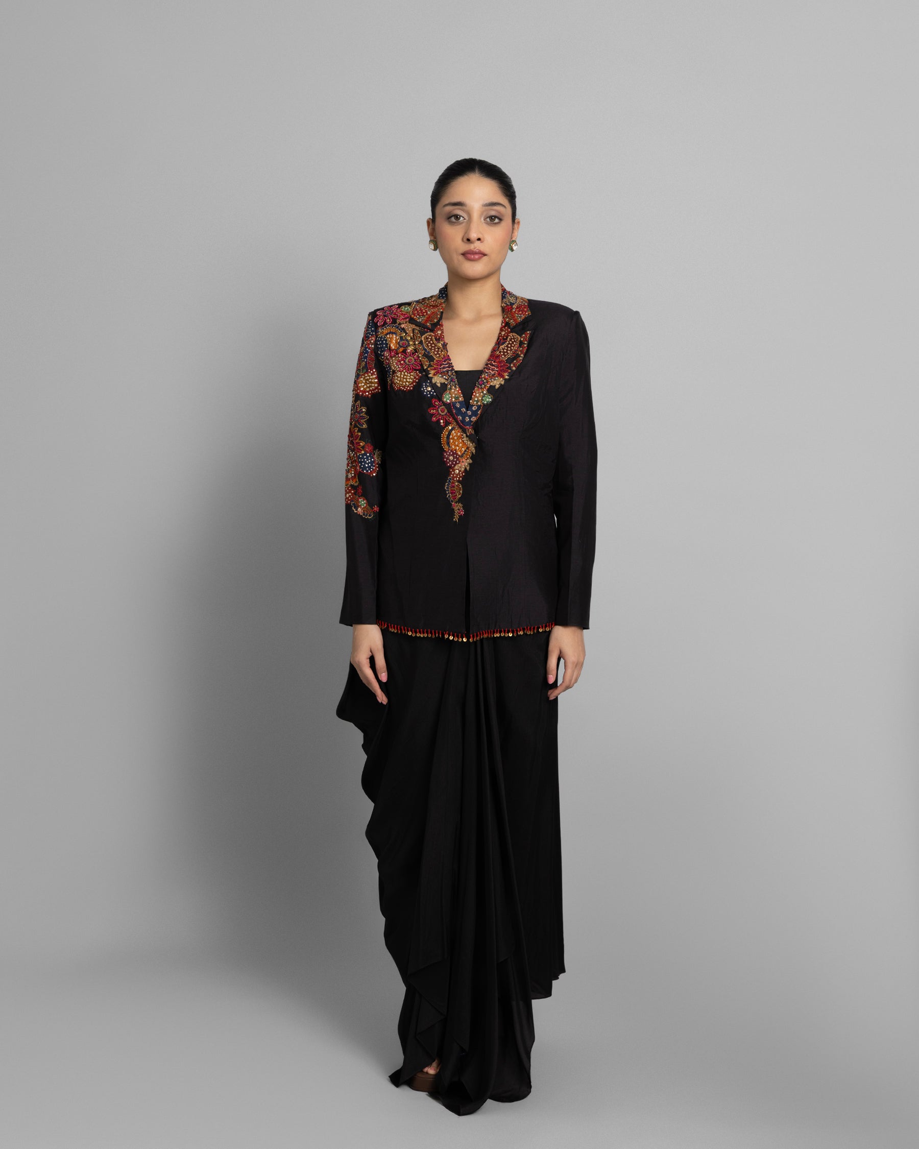 MIDNIGHT EBONY ART BLAZER SET