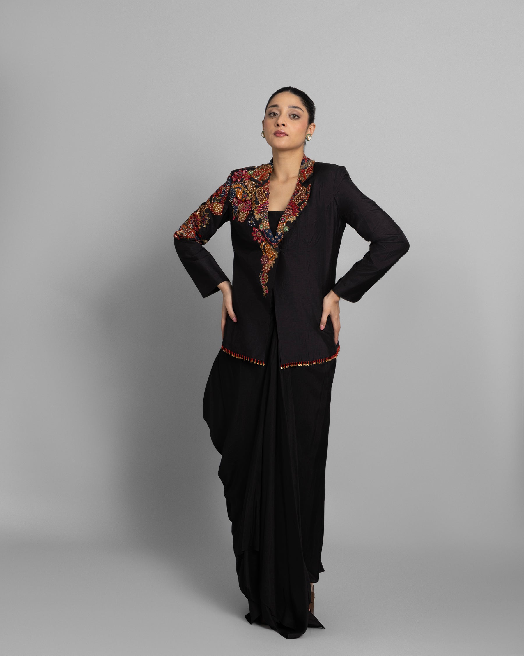 MIDNIGHT EBONY ART BLAZER SET