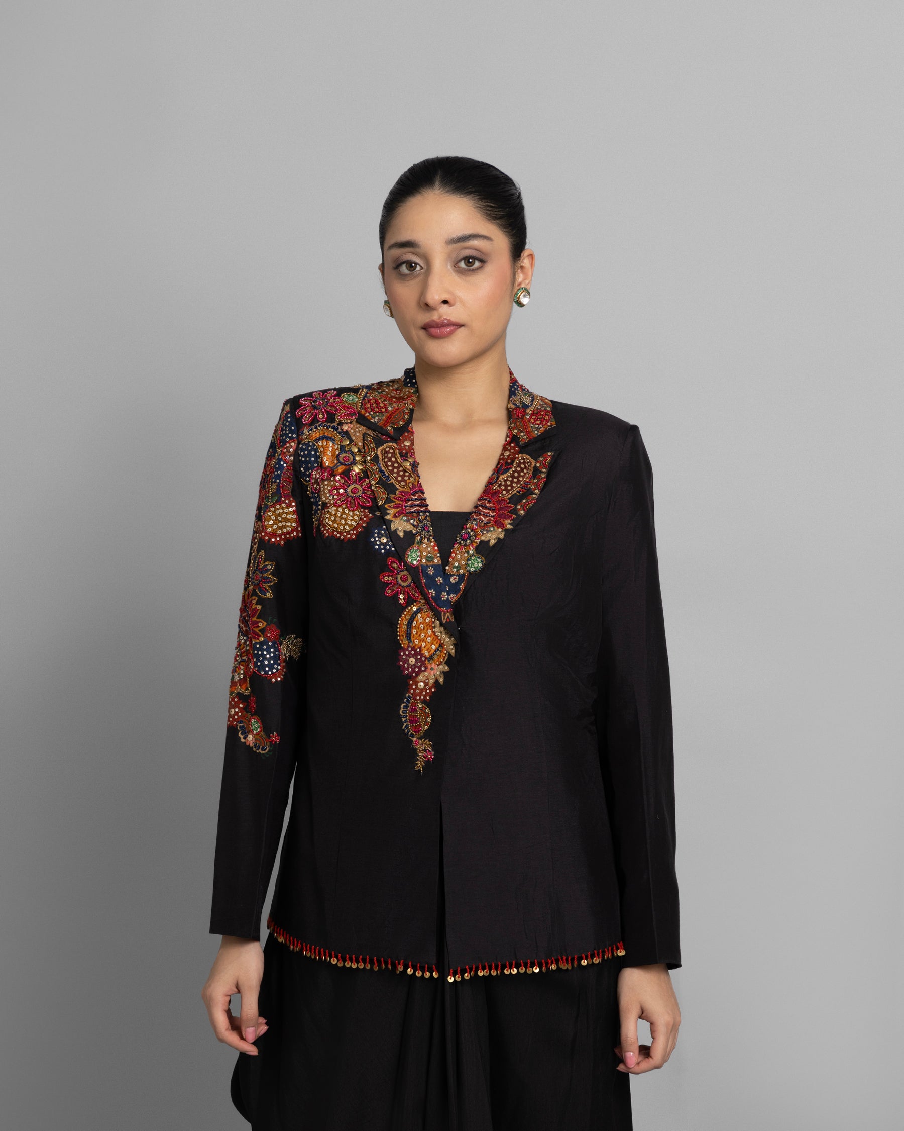 MIDNIGHT EBONY ART BLAZER SET