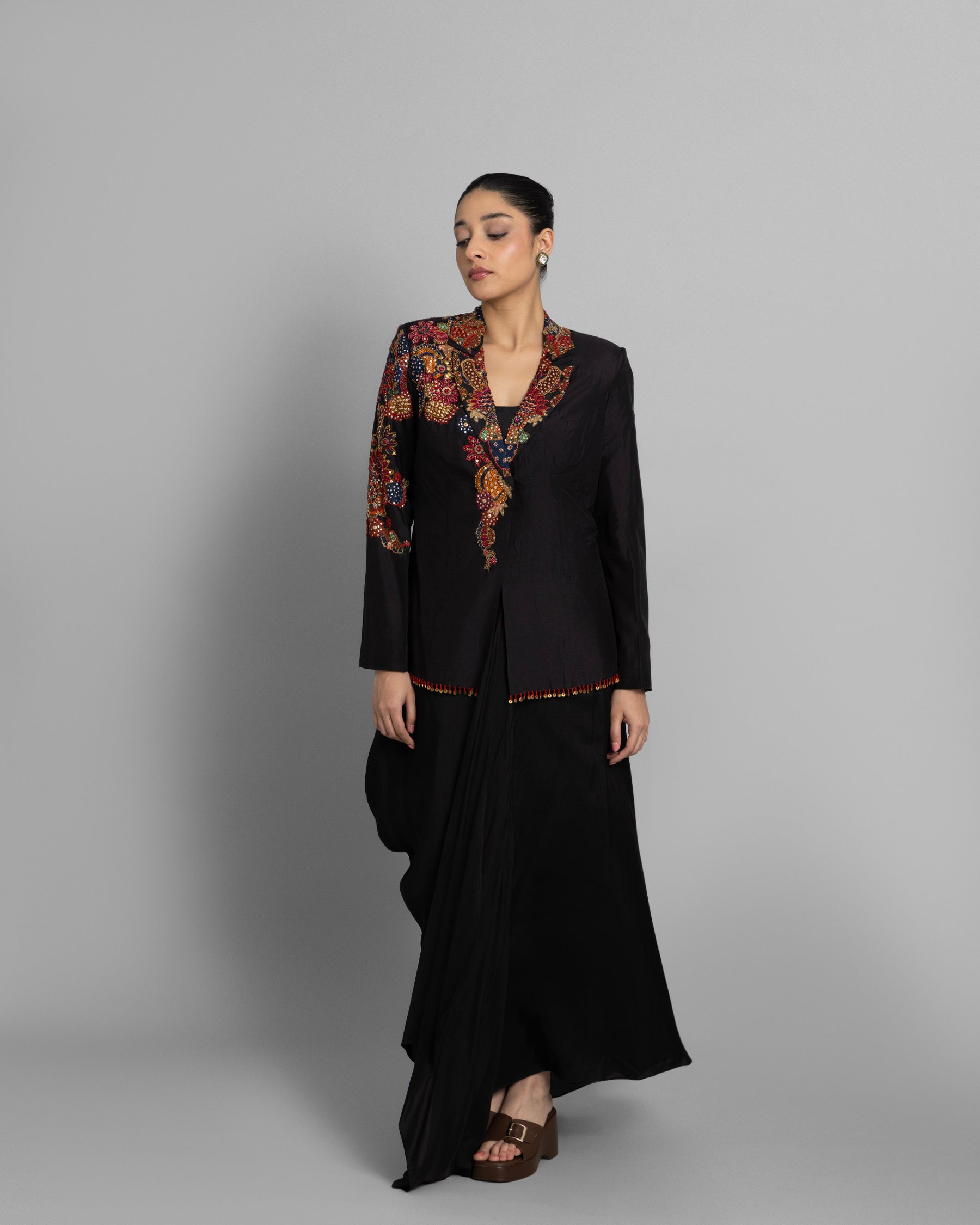 MIDNIGHT EBONY ART BLAZER SET