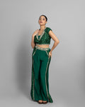 EMERALD GREEN BANDHANI & BANARASI ENSEMBLE