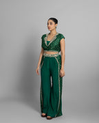 EMERALD GREEN BANDHANI & BANARASI ENSEMBLE