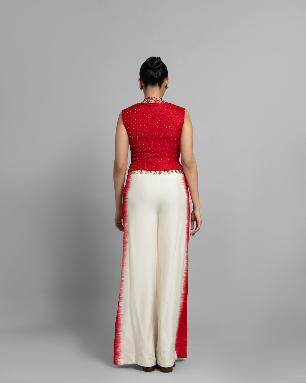 SCARLET BANDHANI VEST & PANTS SET
