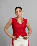 SCARLET BANDHANI VEST & PANTS SET
