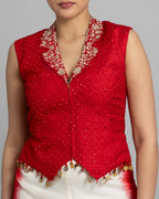 SCARLET BANDHANI VEST & PANTS SET