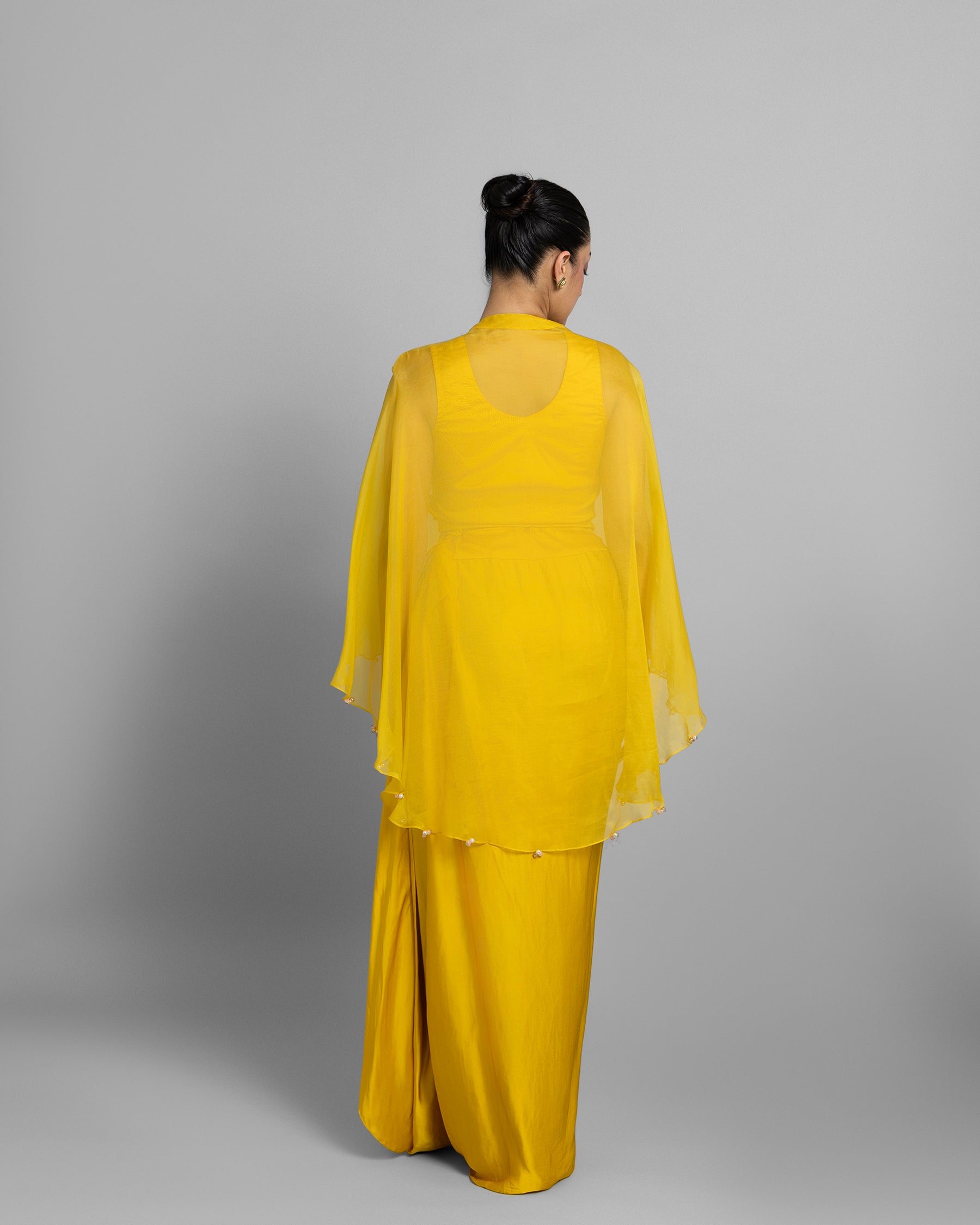 YELLOW PEARL WORK CAPE & COWL SKIRT