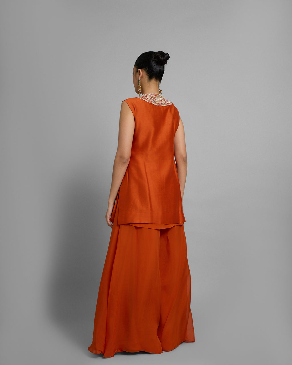 SAFFRON ZARDOZI EMBROIDERED CAPE SET