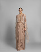 CHAMPAGNE GOLD HIGH-LOW CAPE SET