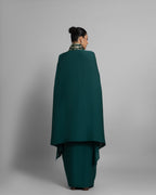 BOTTLE GREEN HIGH-LOW CAPE SET