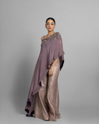 LILAC ONE-SHOULDER BROCADE SET