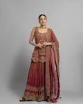 OMBRE RUST PRINTED CREPE KURTI & PALAZZO