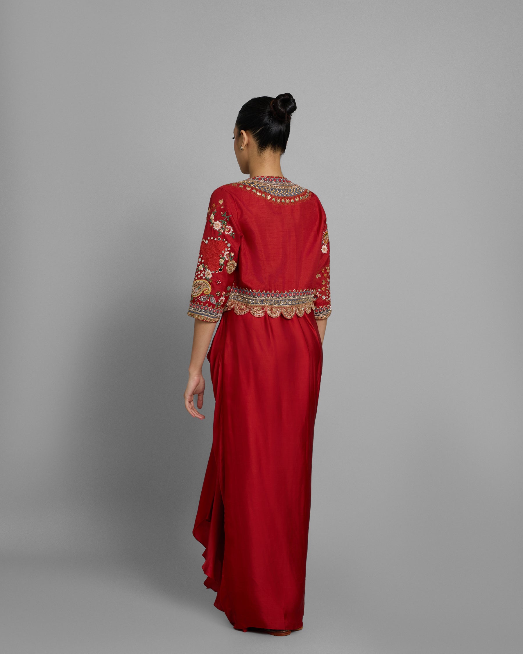 BURNT ORANGE CROPPED JACKET ENSEMBLE