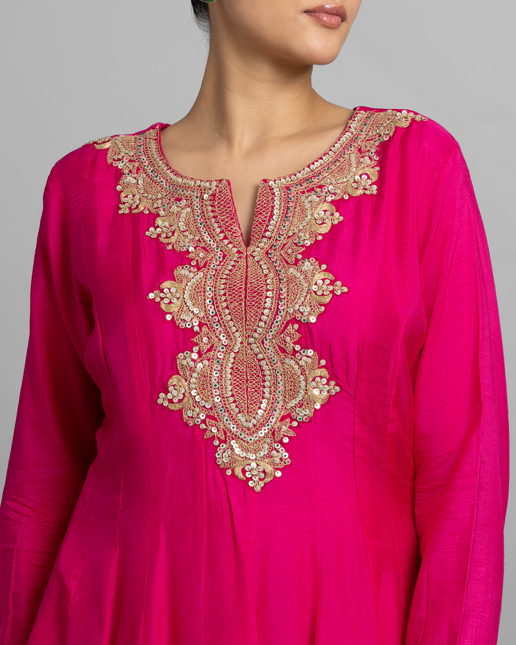 RANI PINK GHARARA SET WITH LEHERIYA DUPATTA