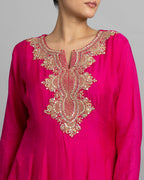 RANI PINK GHARARA SET WITH LEHERIYA DUPATTA