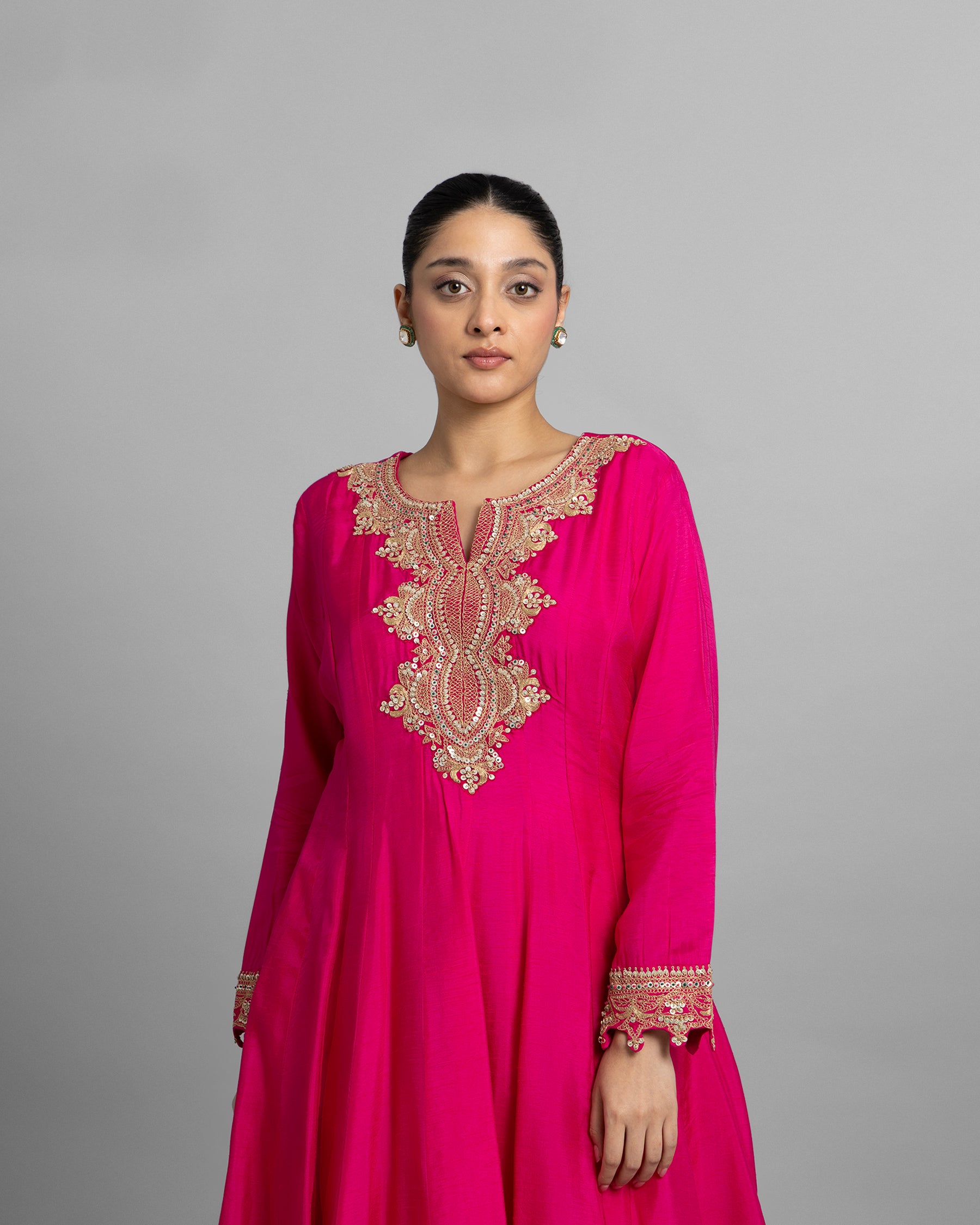 RANI PINK GHARARA SET WITH LEHERIYA DUPATTA