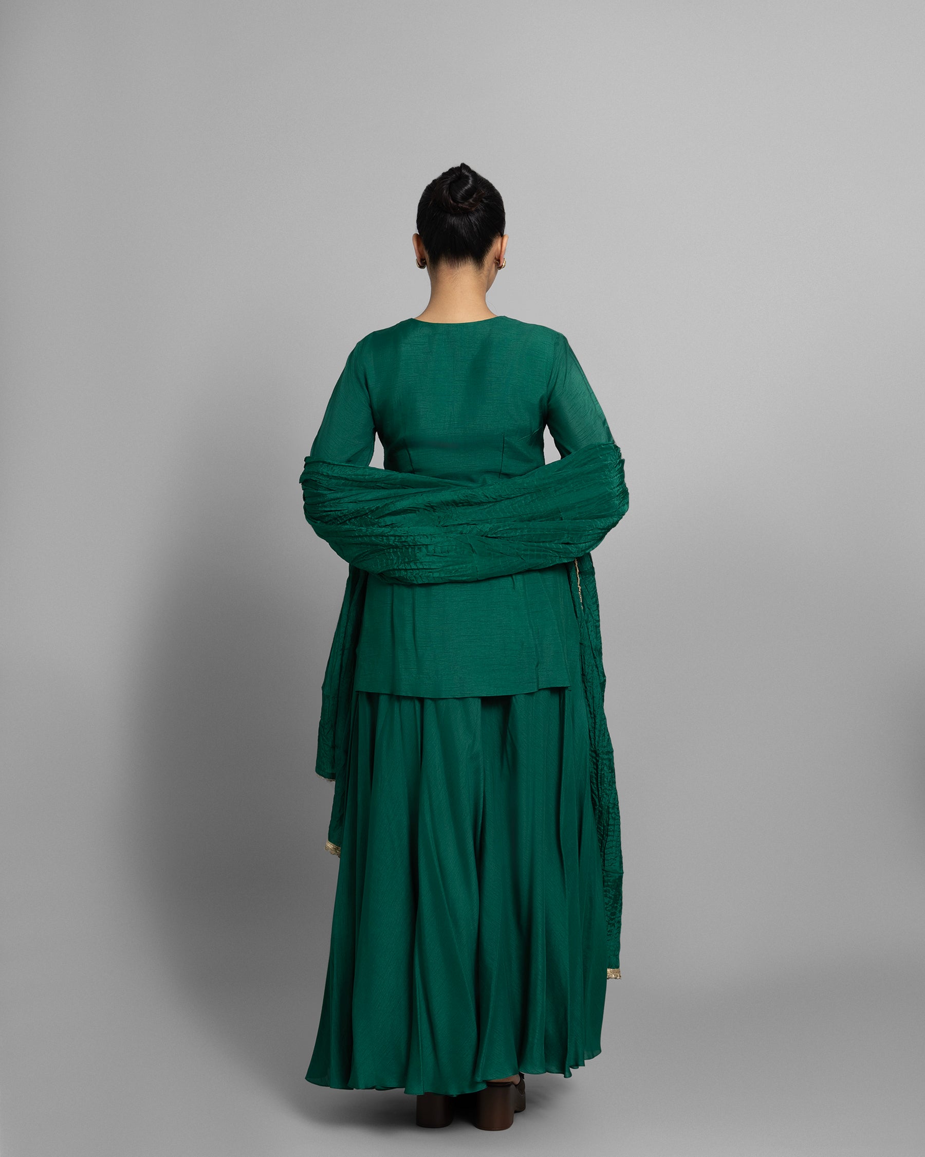 EMERALD GREEN ZARDOZI WORK SUIT SET