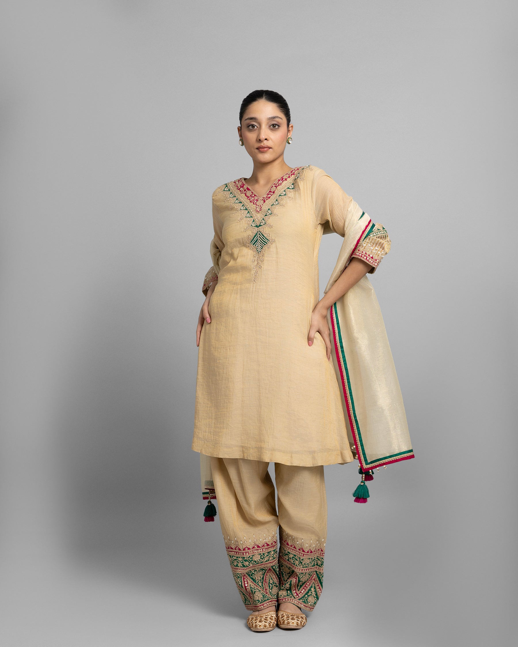 MARODI WORK KURTA & FARSI SALWAR