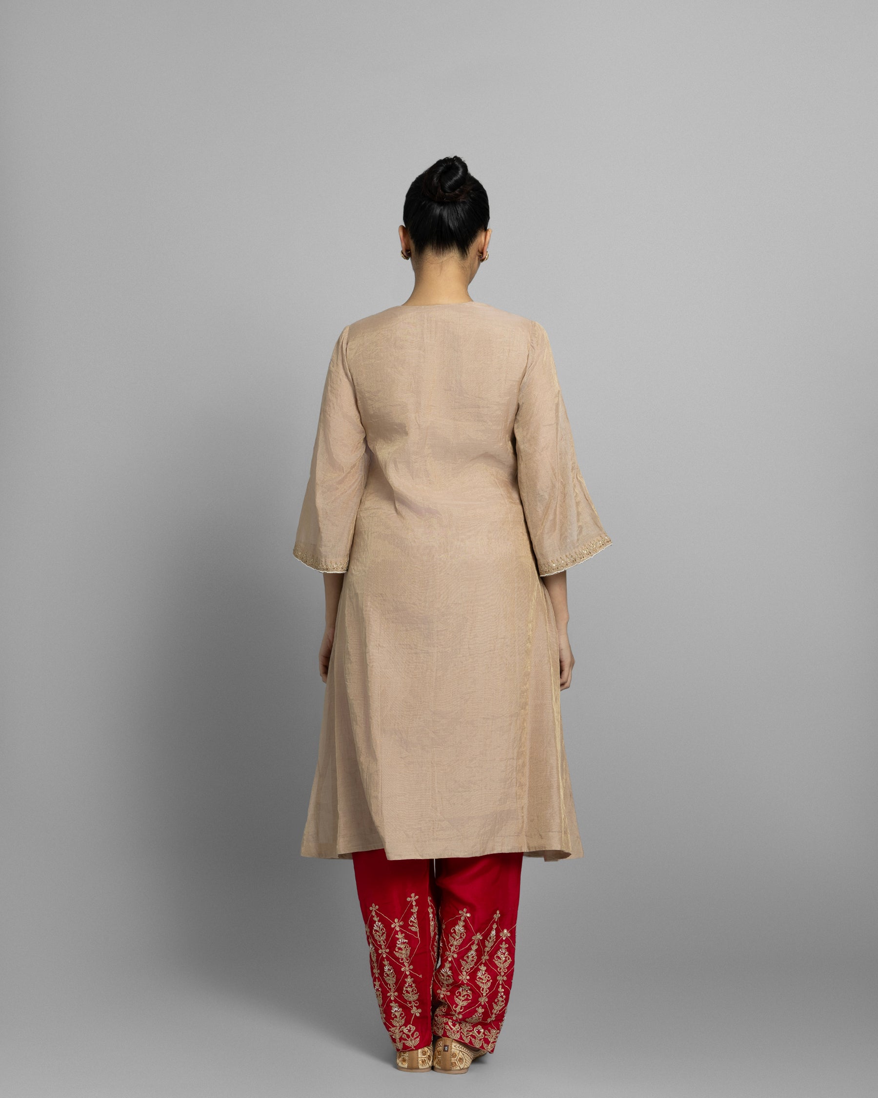 BLUSH GOLD MARODI KURTA & FARSI SALWAR