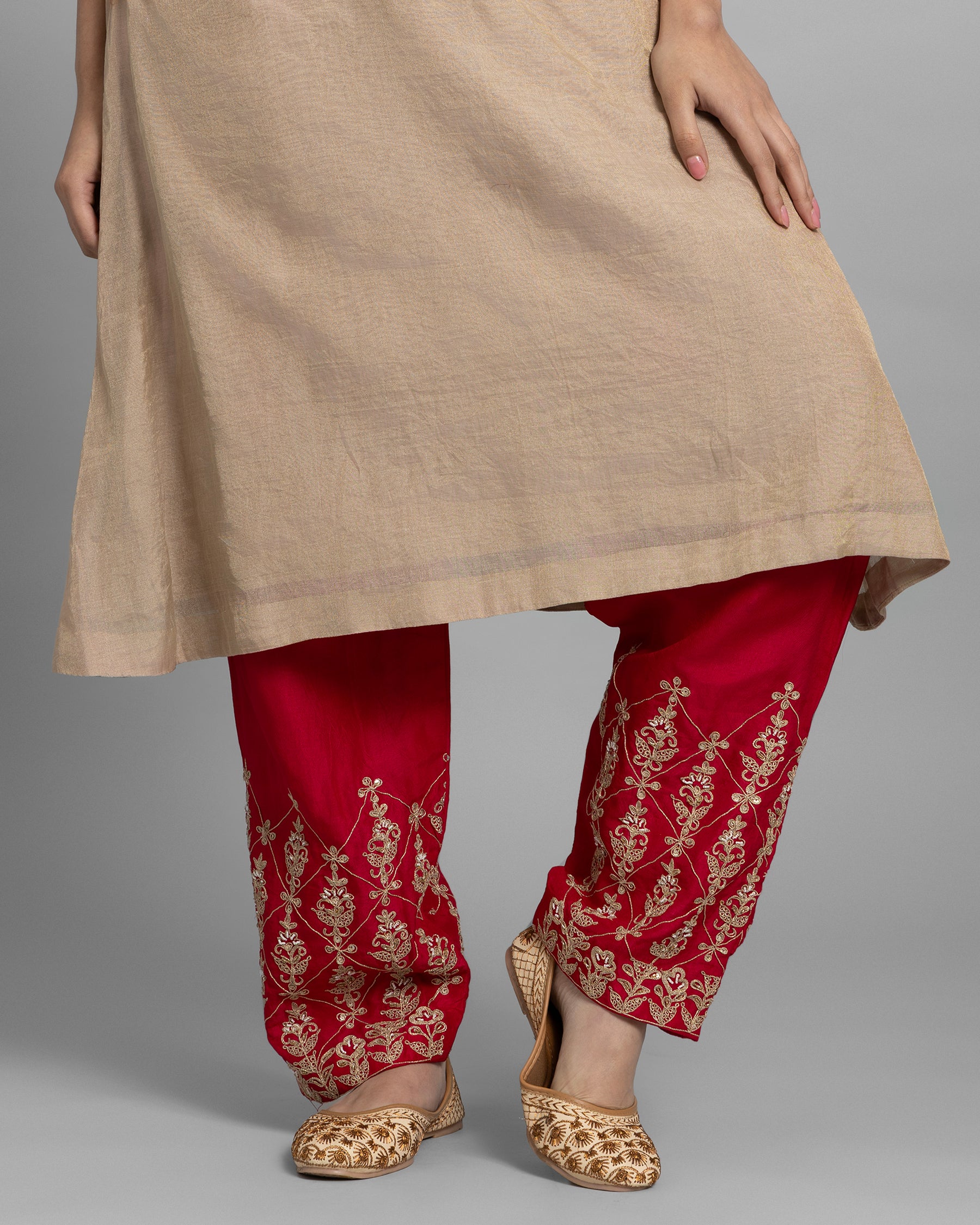 BLUSH GOLD MARODI KURTA & FARSI SALWAR