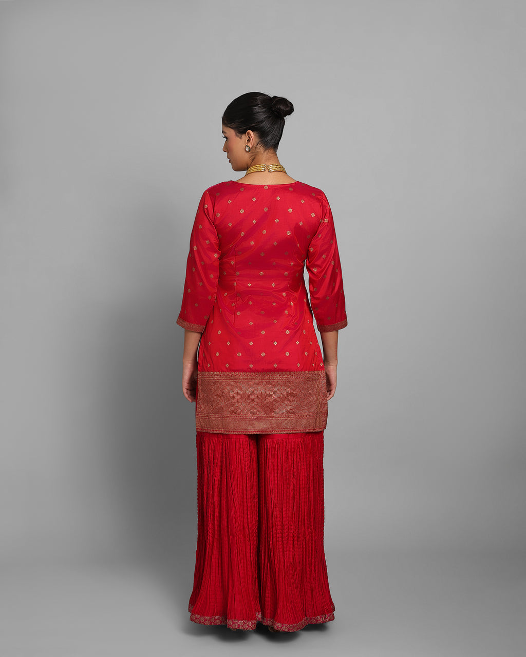 BANARASI EMBROIDERED GHARARA SET