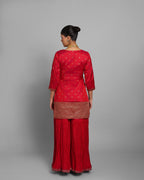 BANARASI EMBROIDERED GHARARA SET