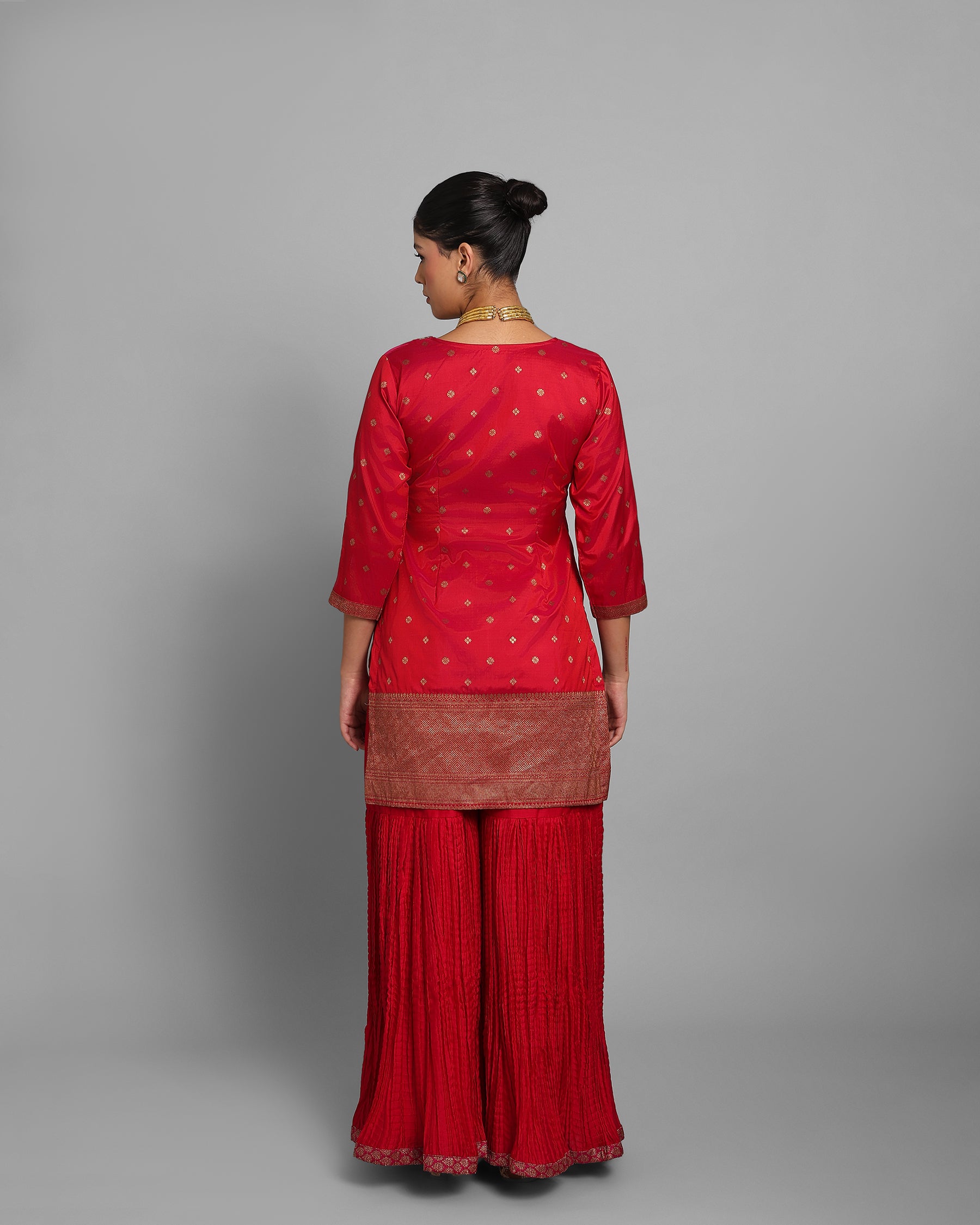 BANARASI EMBROIDERED GHARARA SET