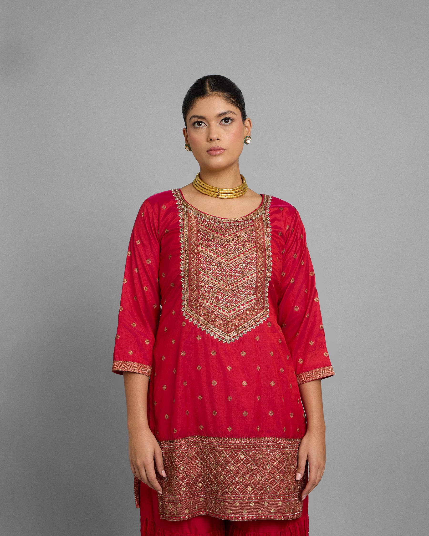 BANARASI EMBROIDERED GHARARA SET