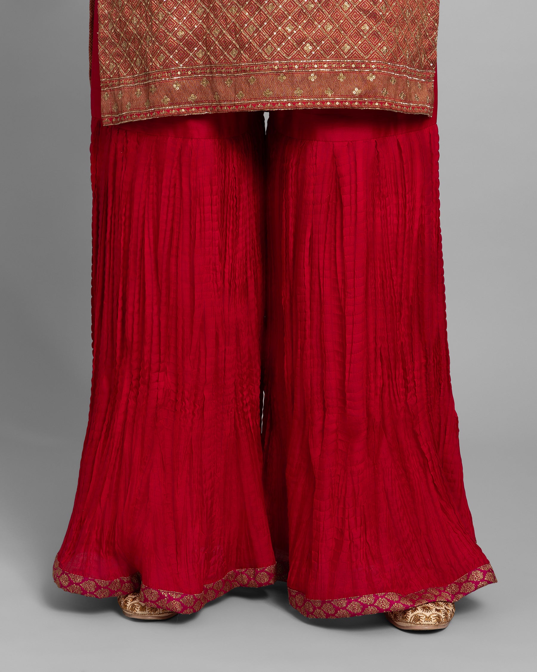 BANARASI EMBROIDERED GHARARA SET