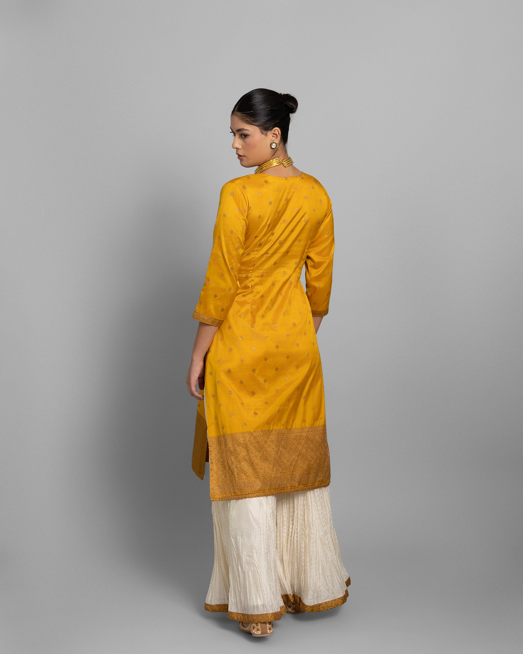 BANARASI EMBROIDERED GHARARA SET