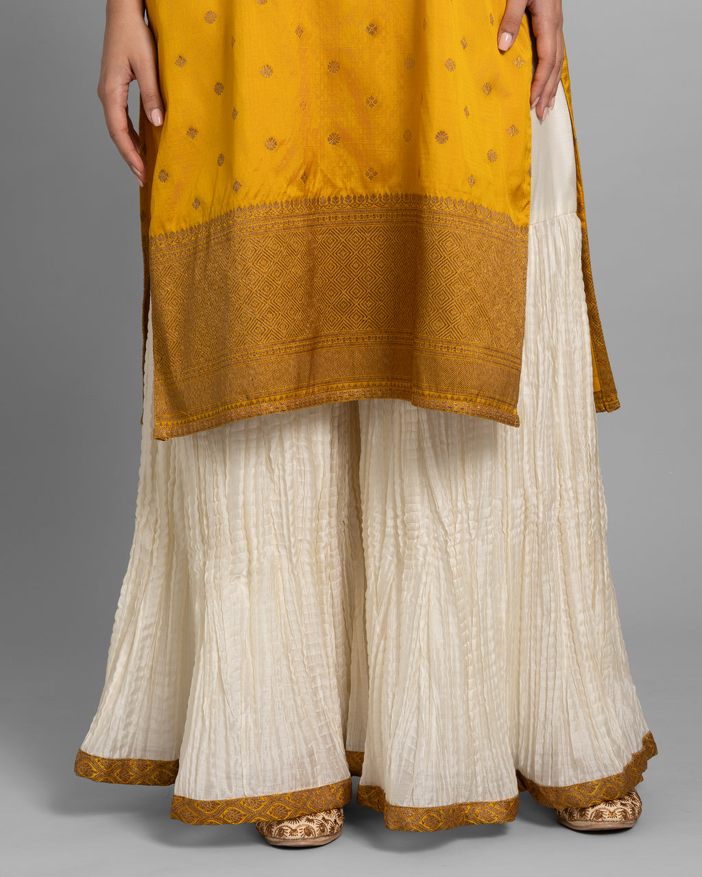 BANARASI EMBROIDERED GHARARA SET