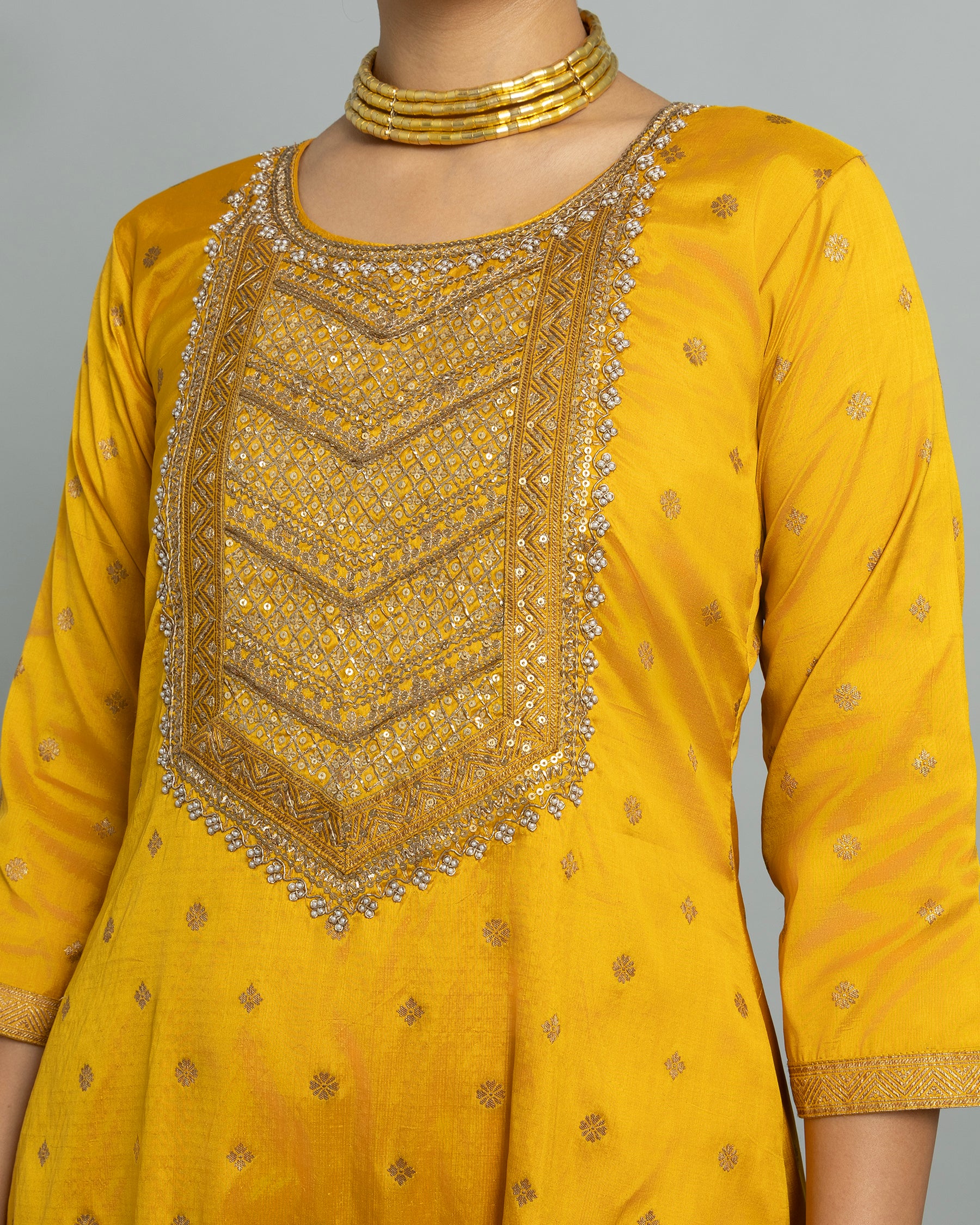 BANARASI EMBROIDERED GHARARA SET