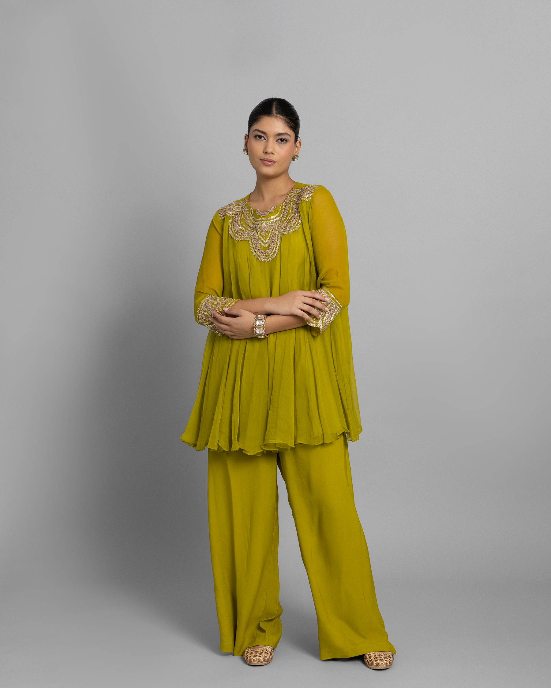MEHENDI GREEN FLOWY FUSION ENSEMBLE