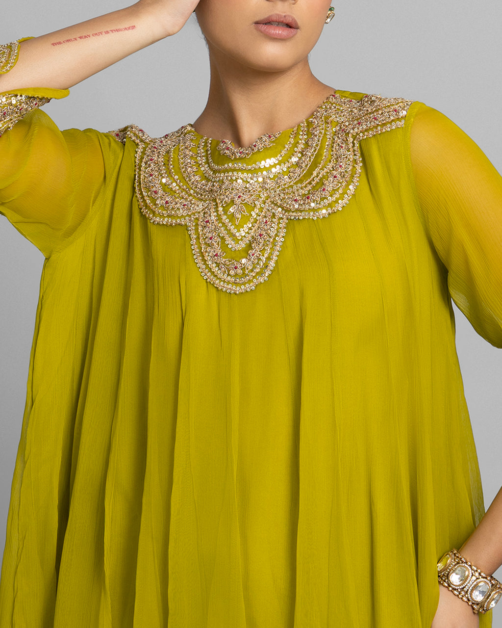MEHENDI GREEN FLOWY FUSION ENSEMBLE
