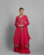 FUCHSIA ANGARAKHA ANARKALI SET