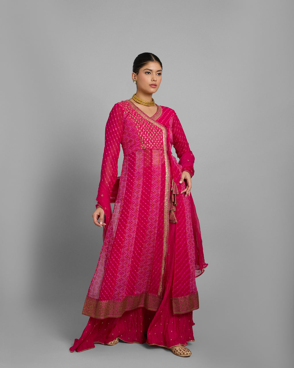 FUCHSIA ANGARAKHA ANARKALI SET