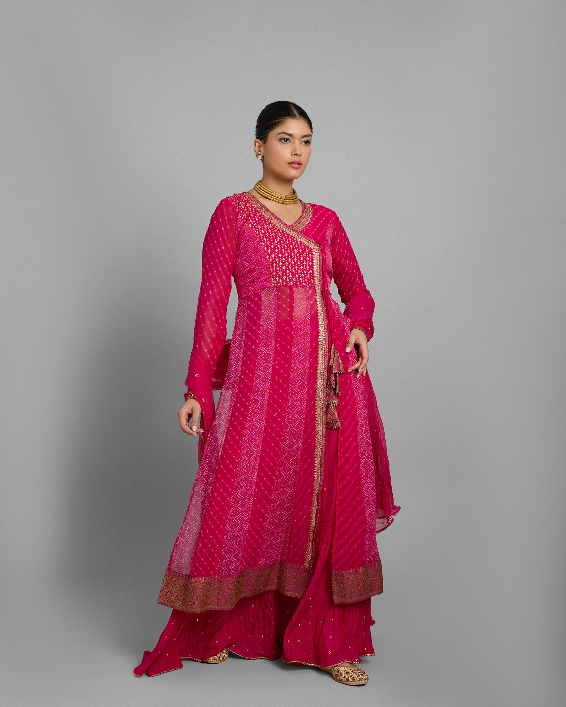 FUCHSIA ANGARAKHA ANARKALI SET