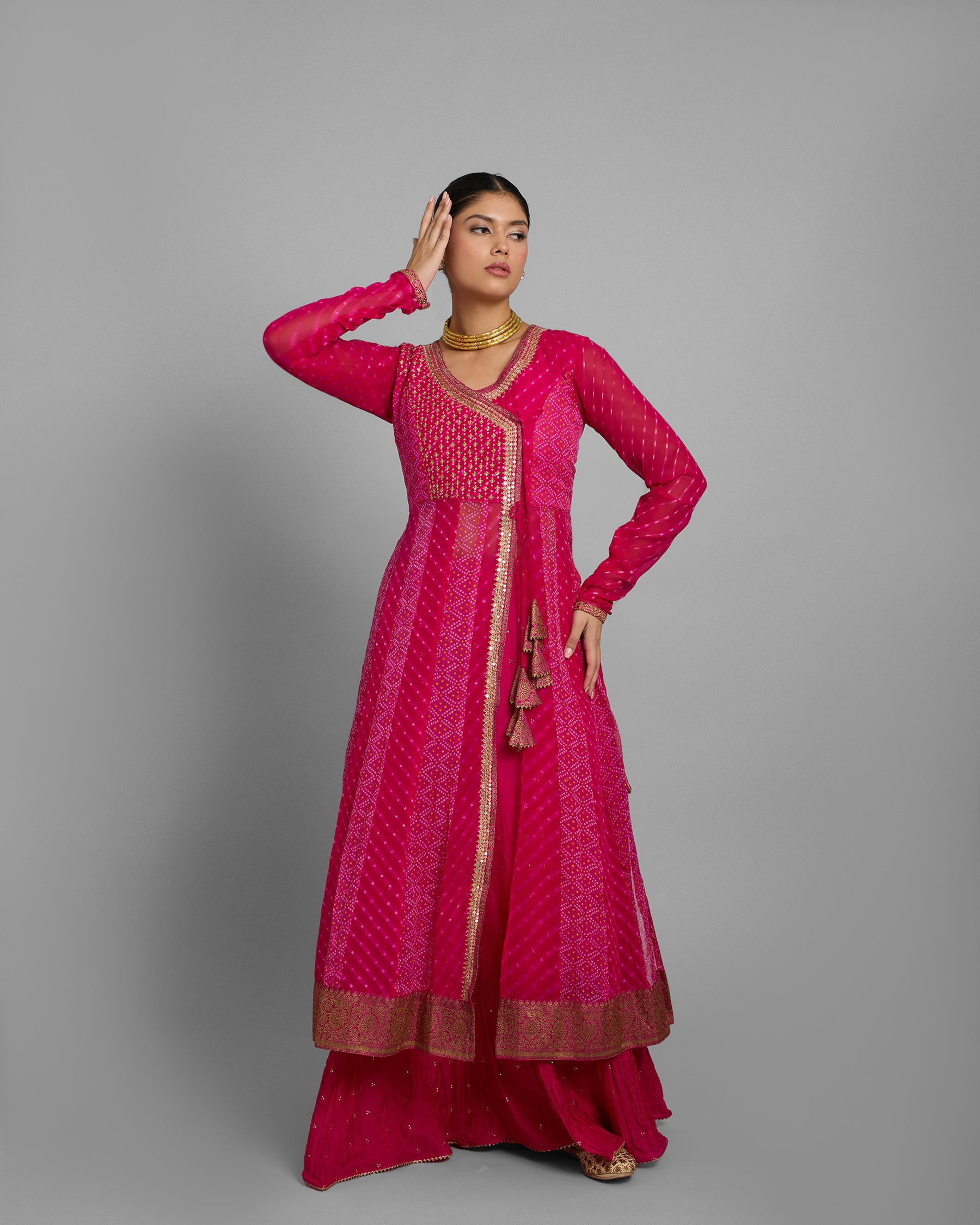 FUCHSIA ANGARAKHA ANARKALI SET
