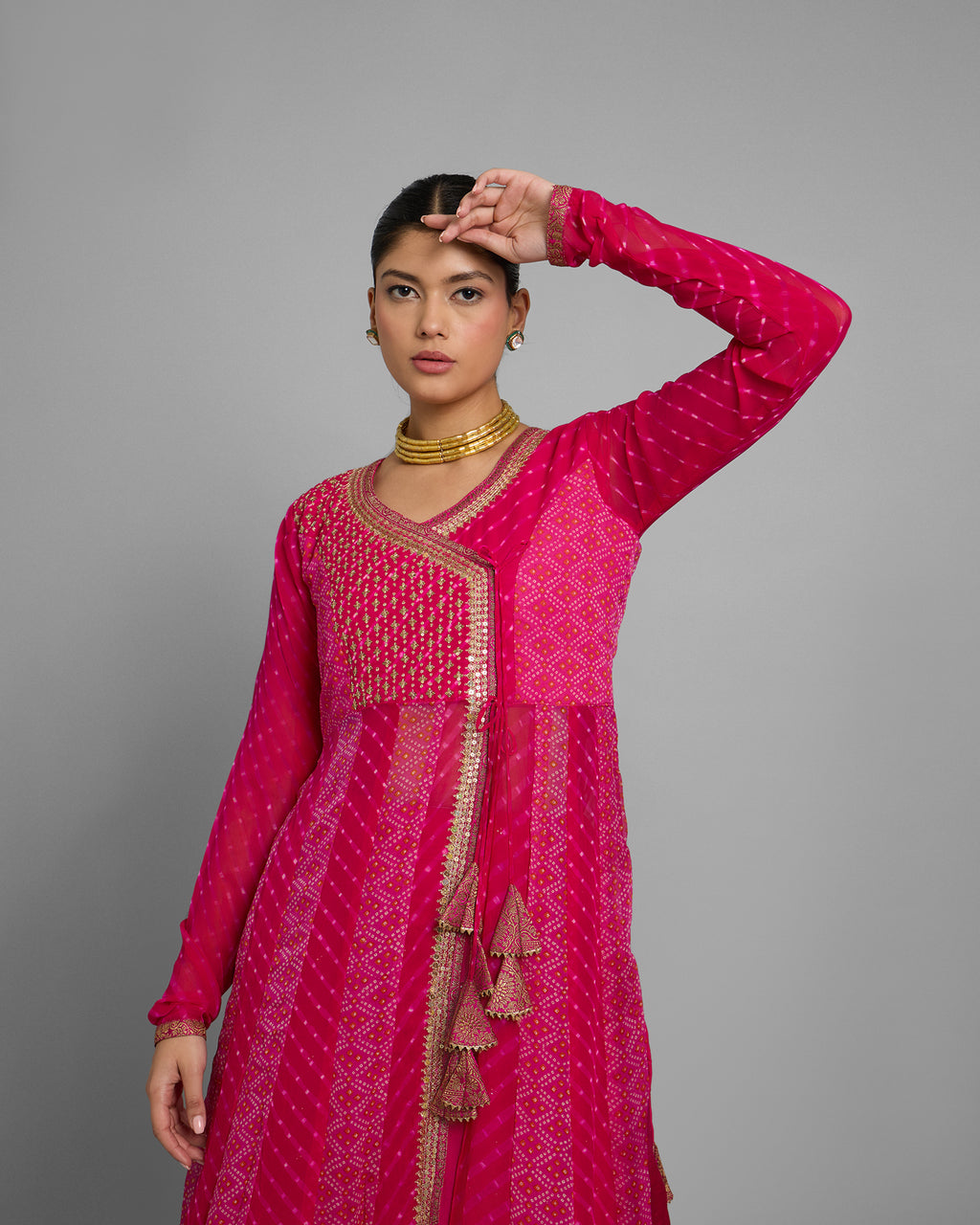 FUCHSIA ANGARAKHA ANARKALI SET