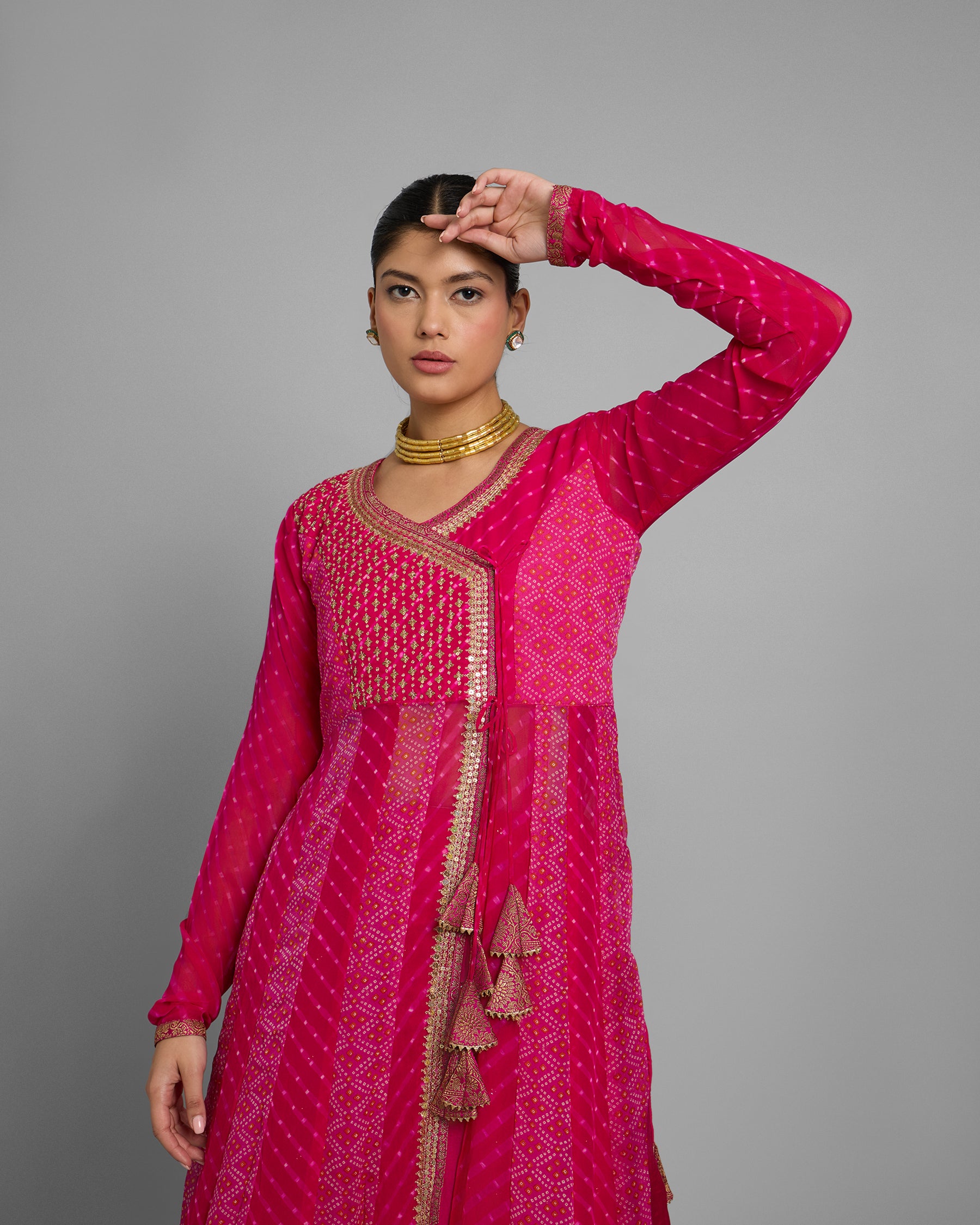 FUCHSIA ANGARAKHA ANARKALI SET