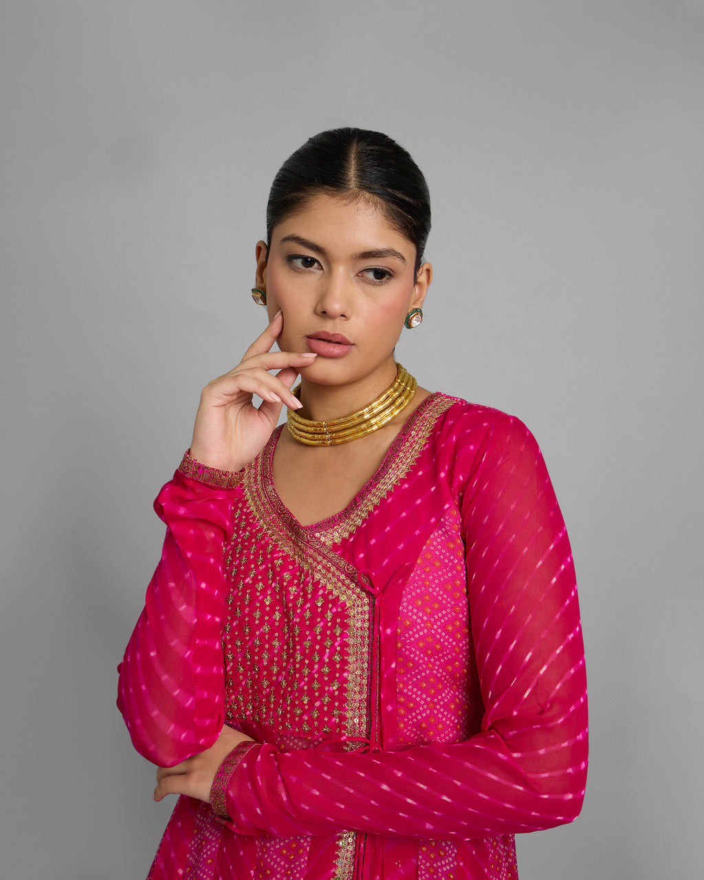 FUCHSIA ANGARAKHA ANARKALI SET