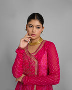 FUCHSIA ANGARAKHA ANARKALI SET
