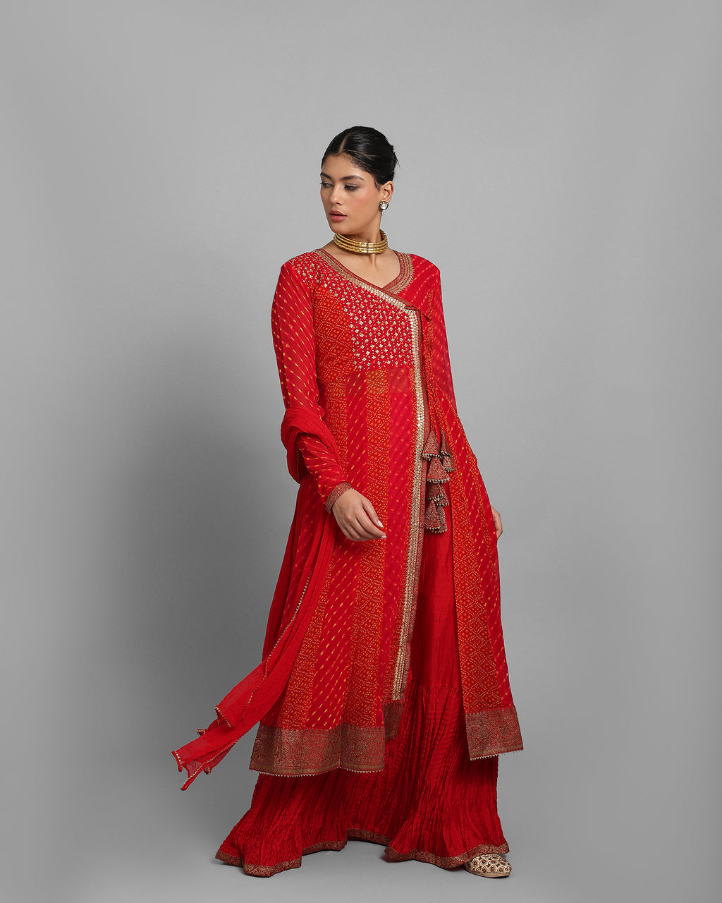 CRIMSON ANGARAKHA ANARKALI SET