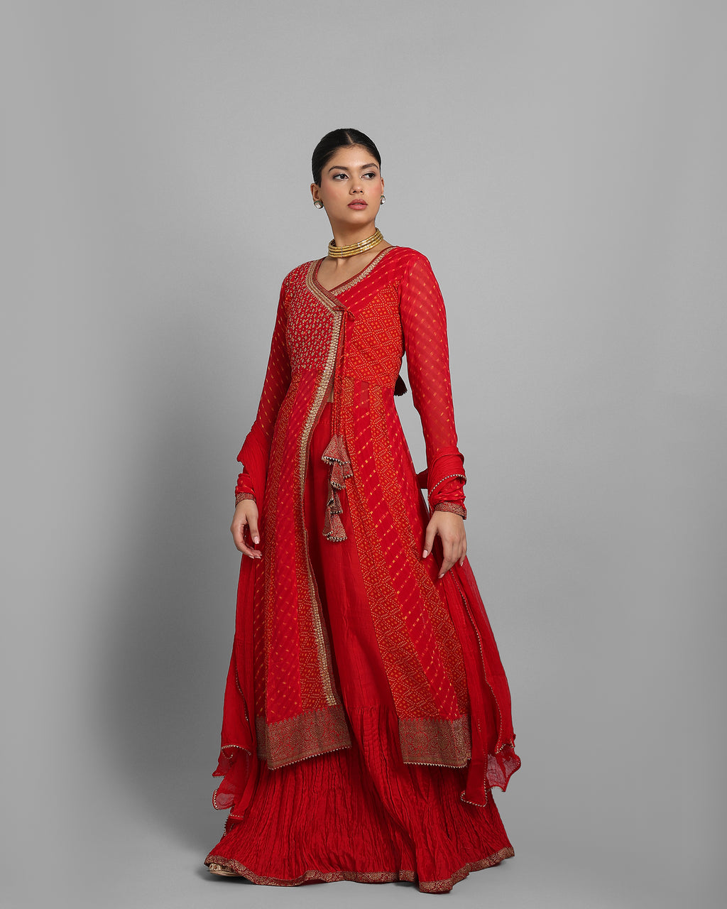 CRIMSON ANGARAKHA ANARKALI SET