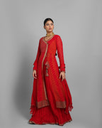 CRIMSON ANGARAKHA ANARKALI SET