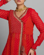 CRIMSON ANGARAKHA ANARKALI SET