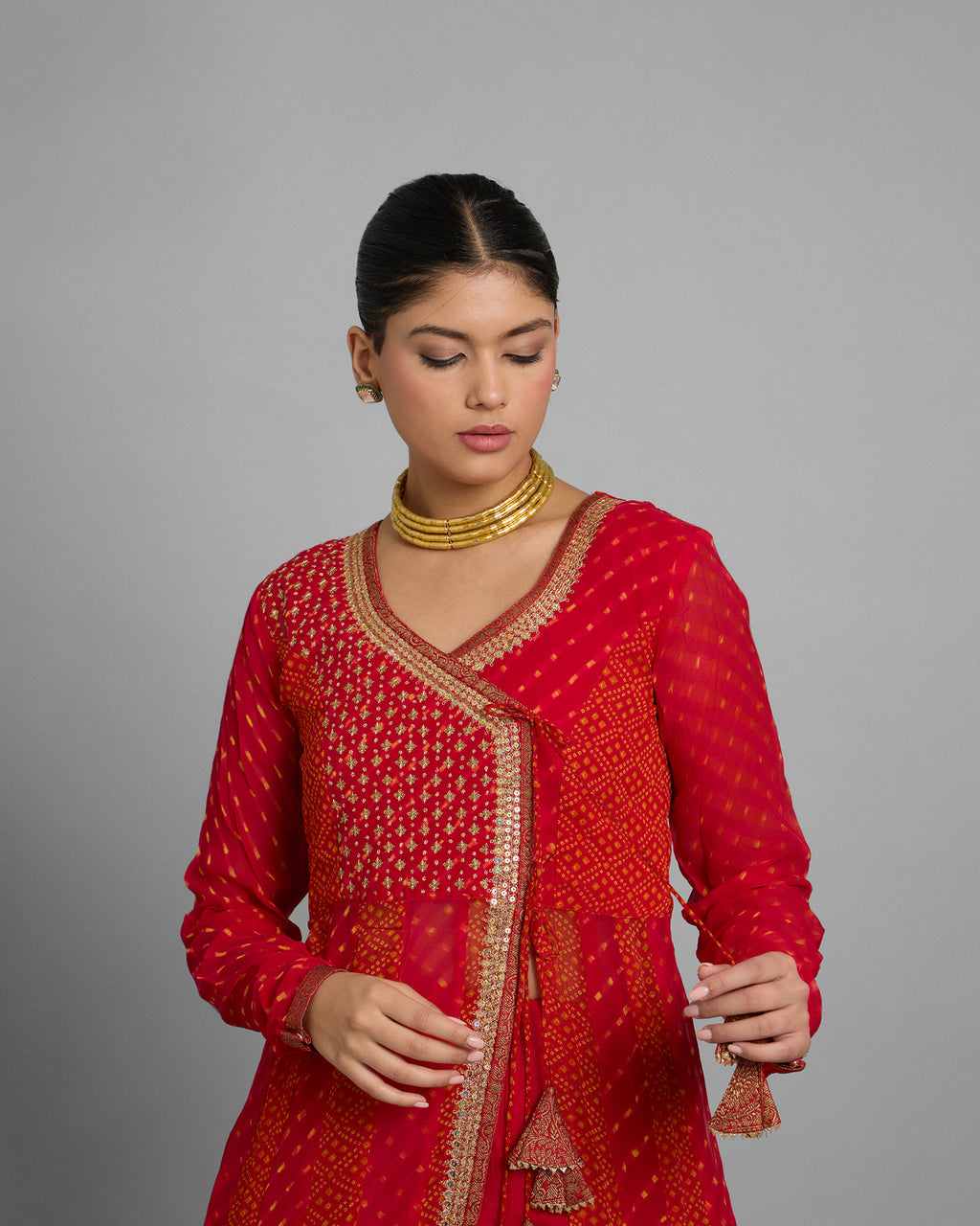 CRIMSON ANGARAKHA ANARKALI SET
