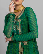 EMERALD GREEN ANGARAKHA ANARKALI SET