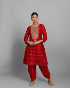 CRIMSON BANDHEJ-BANARASI DHOTI SALWAR SET