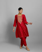 CRIMSON BANDHEJ-BANARASI DHOTI SALWAR SET
