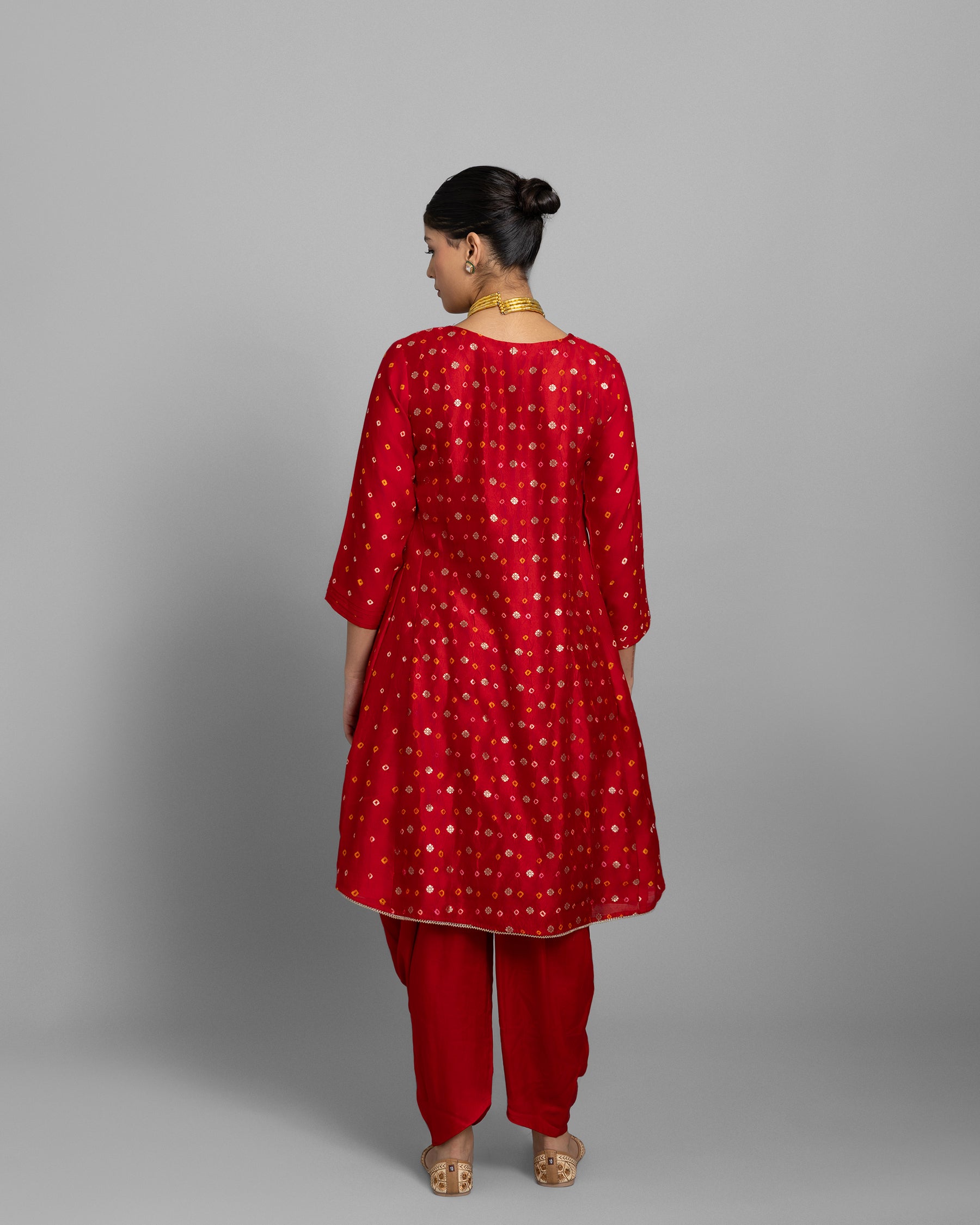 CRIMSON BANDHEJ-BANARASI DHOTI SALWAR SET